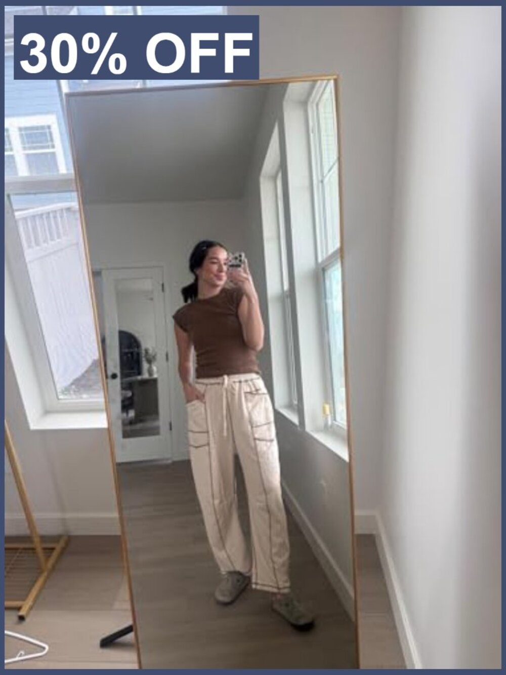 Baggy Barrel Pants Wide Leg Lounge Drawstring Sweatpants with Pockets - Picture 7 of 7